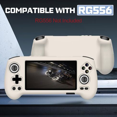 SKRVGOJFG Silicone Case Compatible with Anbernic RG556, Anti-Scratch, Washable, Shockproof Silicone Protective Cover for RG556 Retro Handheld Game Console - Black in Saudi Arabia