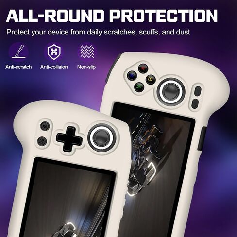 SKRVGOJFG Silicone Case Compatible with Anbernic RG556, Anti-Scratch, Washable, Shockproof Silicone Protective Cover for RG556 Retro Handheld Game Console - Black in Saudi Arabia