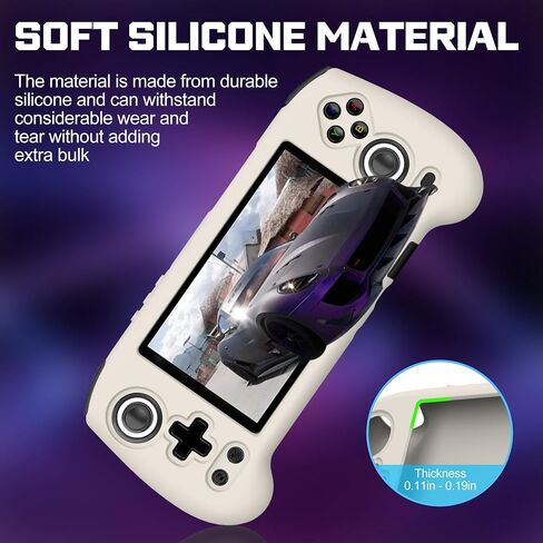 SKRVGOJFG Silicone Case Compatible with Anbernic RG556, Anti-Scratch, Washable, Shockproof Silicone Protective Cover for RG556 Retro Handheld Game Console - Black in Saudi Arabia
