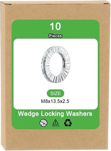 uxcell Wedge Locking Washers for M8 Bolts, 10pcs 304 Stainless Steel Washers Vibration Resistant Safety Washers in Saudi Arabia