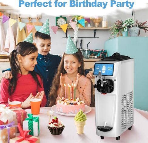 Commercial Ice Cream Maker Mchine, 7 Inch LCD Touch Screen 4.2 to 4.7 Gal/H Soft Serve Machine with Pre-cooling frequency conversion,1050W Soft Serve Ice Cream Machine With 1.6 Gal Tank in Saudi Arabia