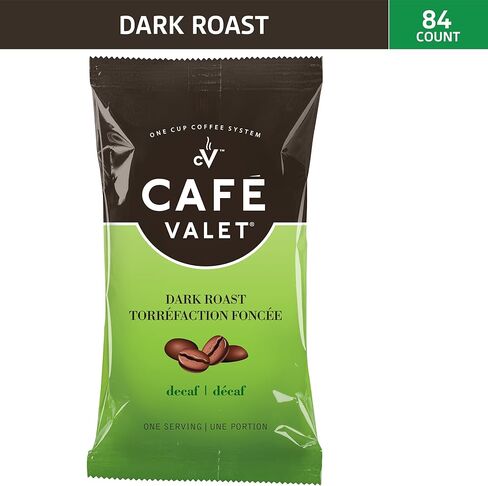 Café Valet DECAF Dark Roast Single Serve Coffee Packets – 84 Count – For Use with Café Valet Single Serve Coffee Makers – Disposable Brew Basket & Coffee Pack in Saudi Arabia