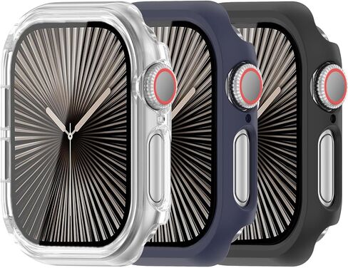 متوافق مع Apple Watch Series 10 مقاس 46 مم 42 مم غطاء حماية صلب من البولي كربونات مقاوم للصدمات وواقي من جميع الجوانب وغطاء ممتص للصدمات للوجه (10 عبوات، Series10 46 مم) in Kuwait