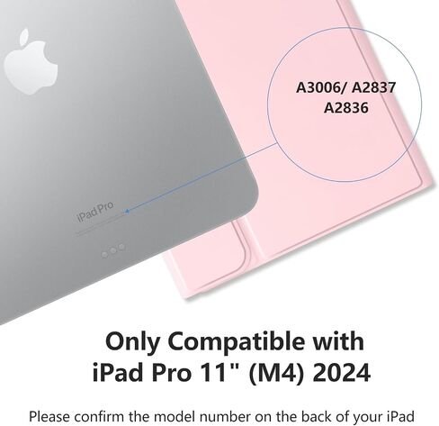 حافظة MMK لجهاز iPad Pro 11 بوصة مع لوحة مفاتيح 2024، حافظة iPad 11 Pro مع حافظة لوحة المفاتيح (A3006 A2837 A2836) مع لوحة مفاتيح BT بإضاءة خلفية، حافظة لوحة مفاتيح iPad Pro 11 بوصة مع حامل أقلام - وردي in Saudi Arabia