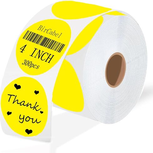 4 Inch Large White Circle Thermal Sticker Labels, Self-Adhesive Round Inventory Labels, Multi-Purpose Roll Thermal Stickers for Business and Domestic Use-300 Labels/Roll in Kuwait