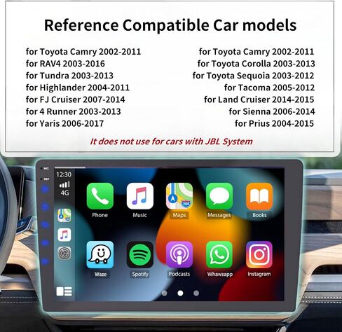 Car Stereo Radio Wiring Harness for Toyota Camry Corolla RAV4 Prado Fortuner Highlander Tundra Yaris, 16PIN Power Cable Adapter with JBL Amplifier Backup Camera Steering Wheel Control CANBUS in Saudi Arabia