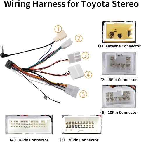 Car Stereo Radio Wiring Harness for Toyota Camry Corolla RAV4 Prado Fortuner Highlander Tundra Yaris, 16PIN Power Cable Adapter with JBL Amplifier Backup Camera Steering Wheel Control CANBUS in Saudi Arabia