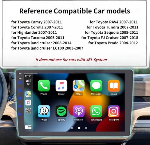 Car Stereo Radio Wiring Harness for Toyota Camry Corolla RAV4 Prado Fortuner Highlander Tundra Yaris, 16PIN Power Cable Adapter with JBL Amplifier Backup Camera Steering Wheel Control CANBUS in Saudi Arabia