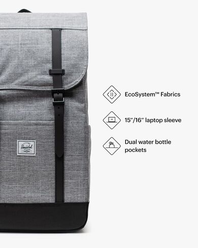 Herschel Supply Co. Retreat Backpack, Light Grey Crosshatch, One Size in Saudi Arabia