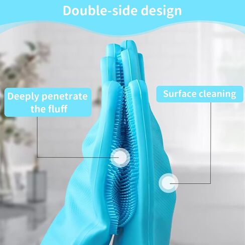 Pet Grooming Gloves，Heat-Resistant Dog Washing Gloves with High-Density Teeth，Silicone Dog Bath Brush with Enhanced Five Finger Design，Bathing and Massaging for Dogs and Cats，Pink in Saudi Arabia