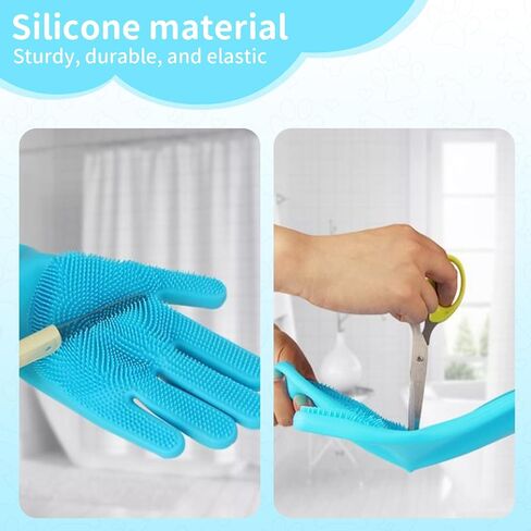 Pet Grooming Gloves，Heat-Resistant Dog Washing Gloves with High-Density Teeth，Silicone Dog Bath Brush with Enhanced Five Finger Design，Bathing and Massaging for Dogs and Cats，Pink in Saudi Arabia
