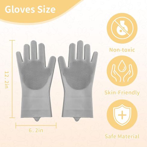Pet Grooming Gloves，Heat-Resistant Dog Washing Gloves with High-Density Teeth，Silicone Dog Bath Brush with Enhanced Five Finger Design，Bathing and Massaging for Dogs and Cats，Pink in Saudi Arabia