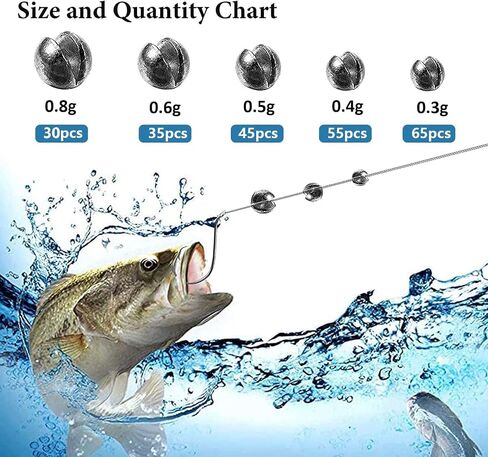 YOTO Fishing Weights Sinkers,230pcs/107pcs Lead Split Shot Weights,Removable Round Fishing Sinkers in Saudi Arabia