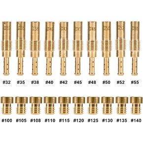 20PCS Carburetor Repair Accessories Kits, 10PCS Carburetor Main Jets and 10 Pcs Slow Pilot Jets for CVK PWK Keihin PWM OKO, Brass Jet Kits (20PCS-C)