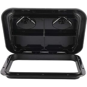 YaeMarine 17-1/4"x12-3/8'' Marine Boat Deck Access Hatch & Lid, Black (440mm x 315mm) in Saudi Arabia