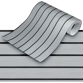 Boat Flooring EVA Foam with Self-Adhesive Decking, Non-Slip Faux Teak Marine Boat Mat Boat Carpet Sheet for MotorBoats Pontoon Yacht Jon Boat Kayak Swim Platform Floor 94"x16"/23", 47"x16"