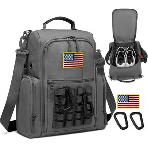 Golf Shoe Bag with Ventilation and Multiple Outside Pockets for Golf Accessories Etc (Black)