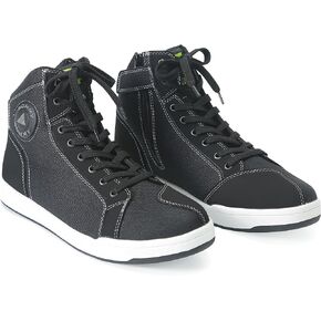 Motorcycle Shoes Men Locomotive Casual Street Sneakers with Wear-Resistant Motorcycle Gear Pad, Side Zipper, Leather Heel Pad, Anti-Slip Soles,Ankle Support Footwear Riding Shoes Anti-Slip Outdoor Shoes