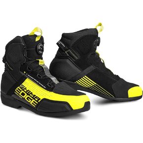 SHIMA Edge Vented, Motorcycle Shoes for Men - Breathable, Reinforced Street Riding Shoes with ATOP Closure System, Ankle Support, Anti-Slip Sole, Gear Pad (Black, 10)