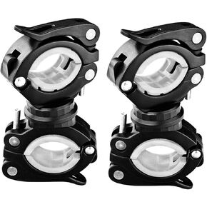 Vonpri [2 Pack] Flashlight Holder, Mount Bicycle Mounting Bracket Flashlight Holder Torch Clip 360º Rotation