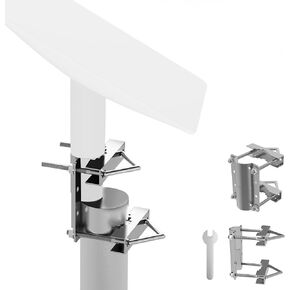 حامل أنبوب هوائي، محول عمود العلم - متوافق مع هوائي التلفزيون العالمي Starlink Dish - دعامة مشبك على شكل حرف V مثبتة على عمود فولاذي - قاعدة تثبيت عمود السقف in Kuwait