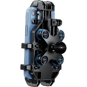 BRCOVAN 1'' Ball Motorcycle Phone Mount with Vibration Dampener, Adjustable Cell Phone Holder for ATV UTV Bike Scooter, Compatible with RAM Mounts B Size Double Socket Arm, for 5.4''-7.2'' Smartphones