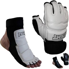 Sparring Set MMA Gloves Hand Foot Protector Taekwondo Sparring Gear for Martial Arts Punch Bag Kickboxing Foot Guards Karate Training Boxing Gloves Foot Gear for Men Women Kids XS-XL