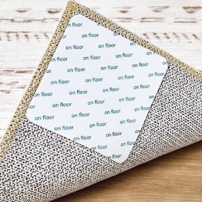 مقبض بساط شريطي من kakania للأرضيات الصلبة - 12 قطعة من ملصقات البساط المقاومة للانزلاق لملصقات سجاد الأرضيات الخشبية لسجاد المنطقة لمنع الانزلاق - أبيض in Kuwait