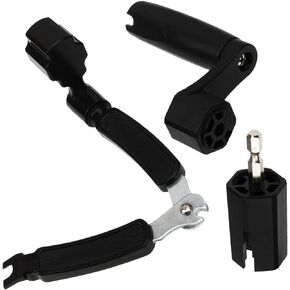 2Pcs Yootones Multifunction Guitar String Winder Bridge Pin Remover Speed Peg Puller & Pin Remover String Cutter Compatible with Guitar Bass Repair Tool (Black)