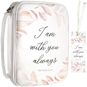 PU Leather Bible Cover with Bookmark - Large Size, Women's Bible Carrying Case with Multi-Purpose Book Bag