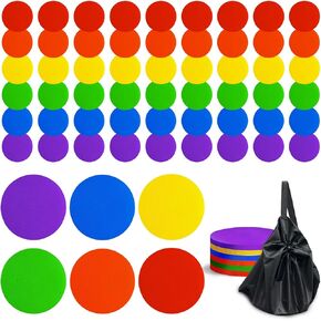 60pcs 9inch Spot Markers Non Slip Flat Cones Floor Dots for Gym Training Dance Classroom Poly Vinyl Floor Agility Markers for Soccer Football Basketball in Kuwait