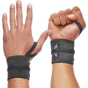 WARM BODY COLD MIND - Premium Cotton Weight Lifting Wrist Wraps for Cross Training, Powerlifting, Deadlift, Weightlifting, Gym, Wrist Straps, Workout, Fitness, Heavy-Duty Support with Thumb Loop