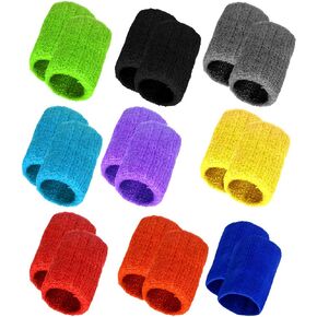 18 Pieces Wrist Sweatbands Sports Wristbands Colorful Cotton Sweat Band for Men, Women and Teens, Suitable for Gym, Yoga, Football, and Other Sports