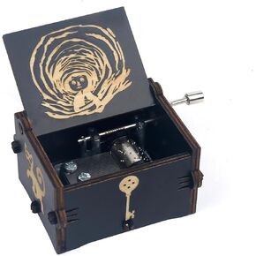 Coraline Music Box Small Wooden Hand Cranked Music Boxes Horrow Movie Wind Up Music Box Halloween Coraline Merchandise Stuff