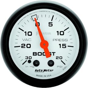 Auto Meter 5701 Phantom Mechanical Boost/Vacuum Gauge , 2.3125 in.