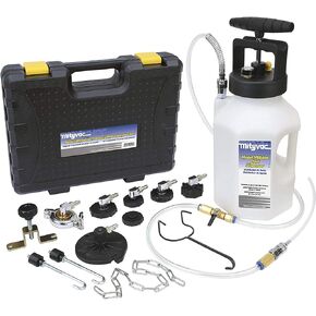Mityvac MV6840 Professional Hydraulic Brake and Clutch Pressure Bleeding System, Integrated Safety and Pressure Relief Valve, 7 Master Cylinder Adapters and Storage Case