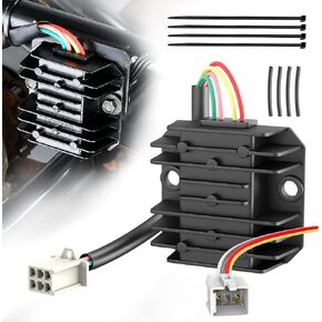 RUTU 4 Wire full wave Universal Voltage Regulator Rectifier Replacement - Boat Motor, Motorcycle, GY6 50 150cc Scooter, Moped, Go Kart, TAOTAO, ATV Rectifier- AC to DC Rectifier 12v Voltage Regulator