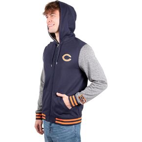 Ultra Game NFL Men's Ultimate Full Zip Varsity Hoodie Sweatshirt Jacket
