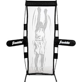 Franklin Sports Basketball Defender Dummy - Basketball Training + Practice Equipment - Practice Defender with Detachable Arms for Shooting + Dribbling Drills - Large 7' x 2' Dummy Defender, Black