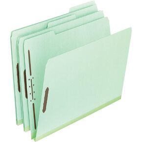 Pendaflex 17186 Pressboard Folders, 2 Fasteners, 2" Expansion, 1/3 Tab, Legal, Green (Box of 25)