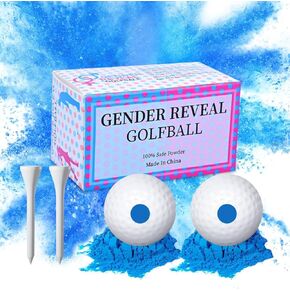 Gender Reveal Golf Balls Exploding Golf Ball 4 Set(1Pink 1Blue & 2Wooden Tees per Pack) Girl or Boy Baby Reveal Ideas Baby Gender Voting Stickers Gender Reveal Decoration Ideas Golf Theme
