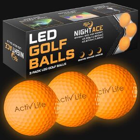 Activ Life Super Bright LED Golf Balls - Best Novelty Gift for Golfers - Don’t Let Sundown Stop You with up to 8 Minutes to Retrieve Your Ball and 40 Hours Battery Life