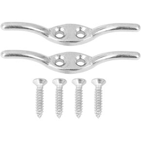 X AUTOHAUX 2 Set 2 Inch 316 Stainless Steel Universal Marine Boat Flagpole Cleat Hook with 4 Mounting Screws