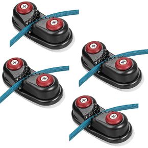4 Pack Kayak Cam Cleat Boat Canoe Sailing Boat Dinghy Aluminum Cam Cleats Marine Fast Entry Kayak Cleats for Sailboat Canoe Sailing Quick Fix Boat Cleat Accessories