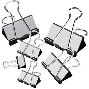 Binder Clips, 100 Pcs Binder Clips Assorted Sizes, Large, Medium, Small, Mini Binder Clips Combination, Can Meet Most of The Daily Needs