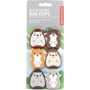 Kikkerland Woodlands Bag Clip, Set of 6