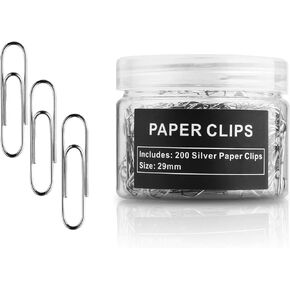 Paper Clips, 200 Pack, Paperclips, Paper Clip, Suitable for Office, School, and Daily use, Also Used for Daily DIY, Paper Clip, Clip(Silver)