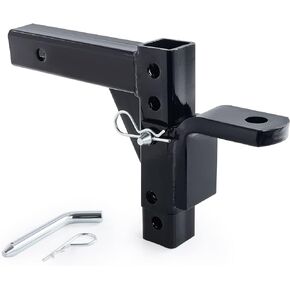 Orion Motor Tech Trailer Hitch Ball Mount with 2.5 Ton Towing Capacity, Class 3 Tow Hitch with 1" Hole and Pins for 2" Receiver Pickups Vans SUVs, Adjustable Drop Hitch for Trailers Campers Boats More