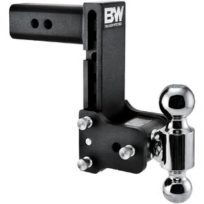 B&W Trailer Hitches Tow & Stow Adjustable Trailer Hitch Ball Mount - Fits 2.5" Receiver, Dual Ball (2" x 2-5/16"), 7" Drop, 14,500 GTW - TS20040B