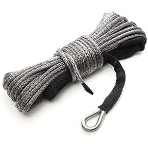 ANYPOWK Synthetic Winch Rope for ATV UTV - 1/4 Inch x 50 Feet 7700LBs (Red)